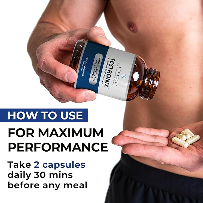 Testronix Performance Supplement for Men - Energy and Muscle Supplements for Mens Health - 60 Capsules