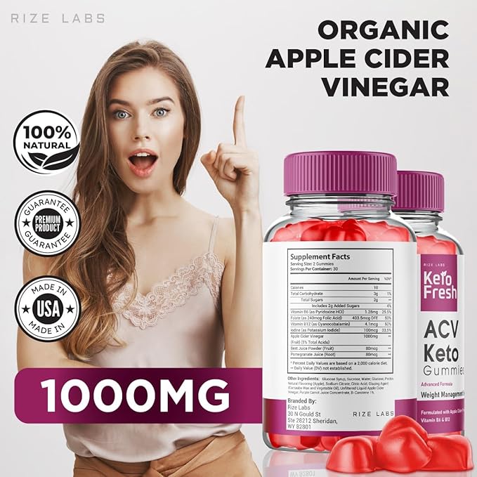 Keto Fresh ACV Gummies for Advanced Weight Loss, Gummies to Increase Energy Levels, Used to Improve Sleep and Prevents Fatigue (120 Gummies)