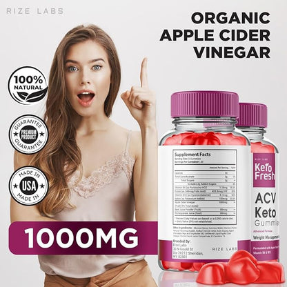 Keto Fresh ACV Gummies for Advanced Weight Loss, Gummies to Increase Energy Levels, Used to Improve Sleep and Prevents Fatigue (120 Gummies)