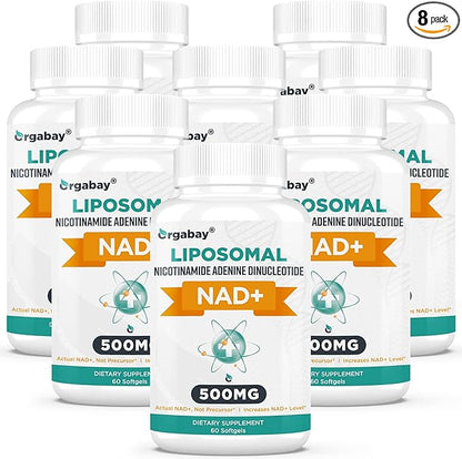 Liposomal NAD+ Supplement 500 mg, High Absorption, Boost NAD+ with TMG 250 mg, Actual NAD Plus More Efficient Than Nicotinamide Riboside, Support Cellular Energy, Healthy Aging | 480 Softgels
