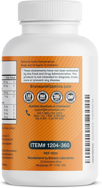 Bronson Glucosamine Chondroitin Turmeric & MSM Advanced Joint & Cartilage Formula, Supports Healthy Joints, Mobility & Cartilage - Non-GMO, 360 Capsules