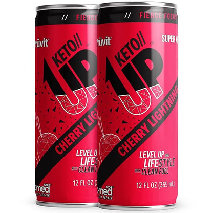 The Cherry Lightning Keto//Up® Drink – Ready-to-Drink Ketones for Focus for Men and Women - 12 Pack