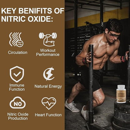 Nitric Oxide Supplement 2255 MG, Nitric Oxide Booster & 6-in-1 Phytonutrient Blend for Heart, Circulation, Immune - 90 Capsules (1 Bottle)