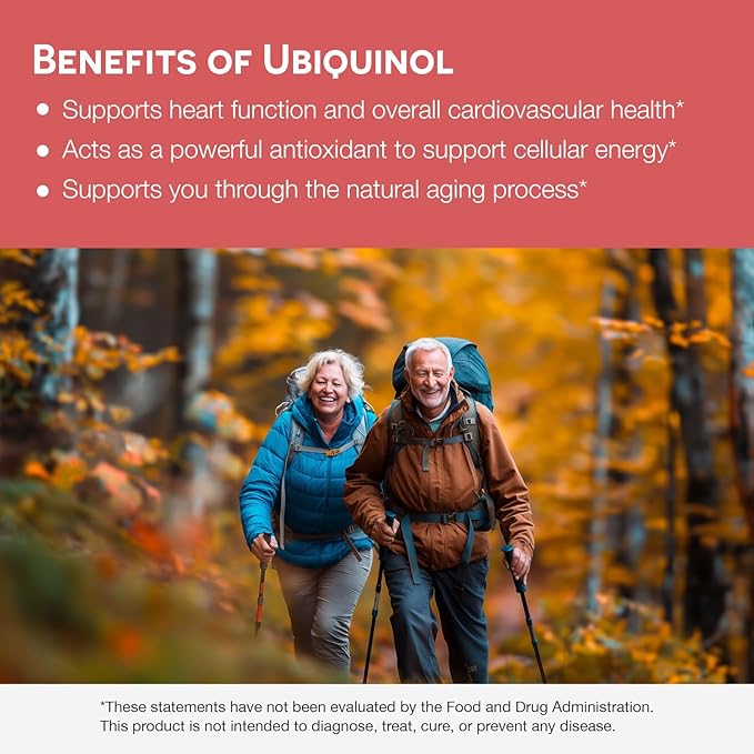 EZ Melts Dissolvable Ubiquinol 100mg, Active Form of CoQ10, Heart Health Supplements for Men & Women, Sugar-Free, 2-Month Supply