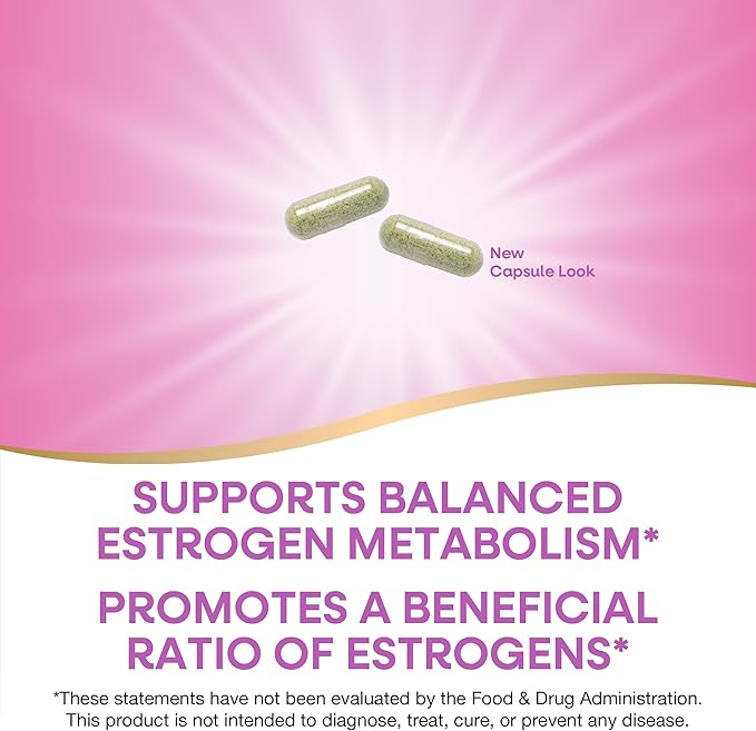 Nature's Way DIM-Plus, DIM Supplement, Supports Balanced Estrogen Metabolism*, Supports Estrogen Hormone Balance*, Diindolylmethane, 120 Vegan Capsules (Packaging May Vary)