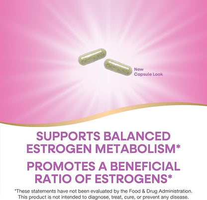 Nature's Way DIM-Plus, DIM Supplement, Supports Balanced Estrogen Metabolism*, Supports Estrogen Hormone Balance*, Diindolylmethane, 120 Vegan Capsules (Packaging May Vary)