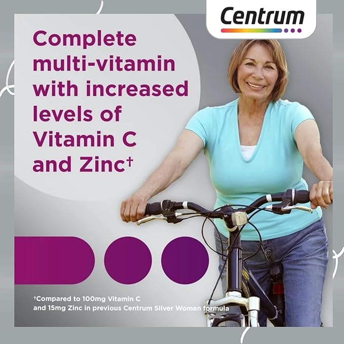 Centrum Silver Womens Multivitamin for Women 50 Plus, Multivitamin Supplement with Vitamin D3, B Vitamins, 65 Tablets (Pack of 1)