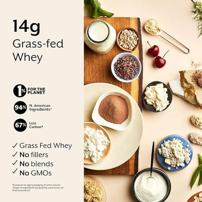 Promix Whey Protein Isolate Puff Bar, 12 Count |Low Carb Healthy Snack with Egg Whites | All Natural, Grass Fed,Gluten Free, Low Sugar, Soy Free (Strawberries & Cream)