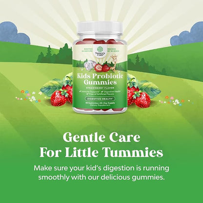 Immune Booster Kids Probiotic Gummies - Bacillus Subtilis Probiotic for Kids Upset Stomach Body Cleanse Immune Boost and Colon Detox - Constipation Relief and Digestive Health Kids Vitamins Gummy