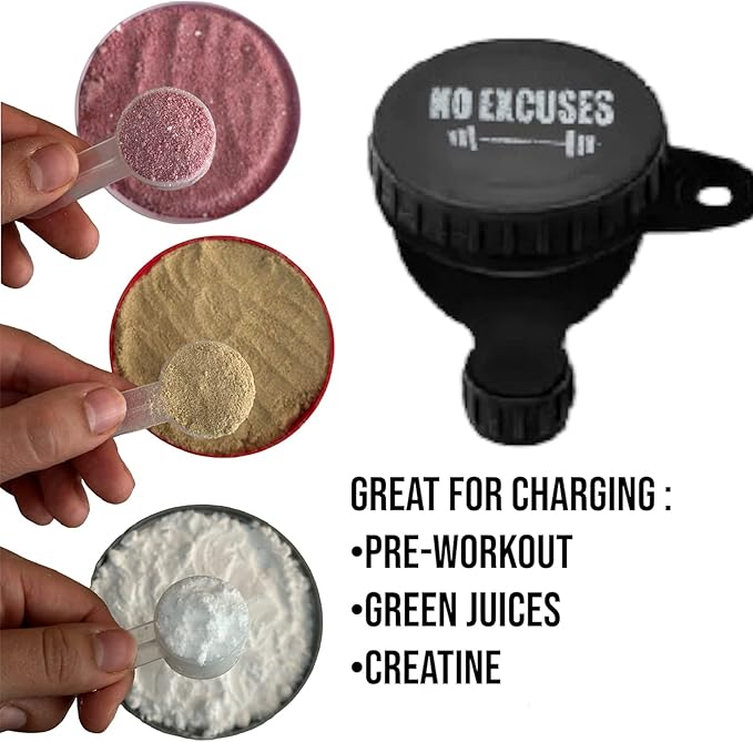 Protein Shaker Bottle, Shaker Bottles For Protein Mixes; Pre Workout With Protein Powder Container To Go, Protein Powder Travel Container & Gym Keychain Container Included.