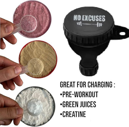 Protein Shaker Bottle, Shaker Bottles For Protein Mixes; Pre Workout With Protein Powder Container To Go, Protein Powder Travel Container & Gym Keychain Container Included.