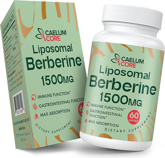 Liposomal Berberine HCL - Berberine 1500mg Activates AMPK & GLP-1, High Bioavailability Berberines Supplement for Women and Men, Berberine Plus Overall Health Support (1 Pack)
