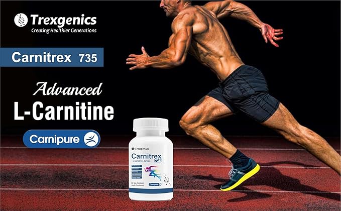 Trexgenics L-Carnitine L Tartrate VEGAN & GLUTEN FREE CARNIPURE (Lonza, Switzerland) L-Carnitine L-Tartrate 735mg (60 Veg. Capsules)