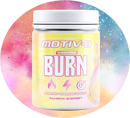 Motiv-8 Pre-Workout Peformance, Sugar Free Pre-Workout, Boost Energy and Focus, Improve Workouts, Enhances Mood (30 Servings, Rainbow Sherbet)