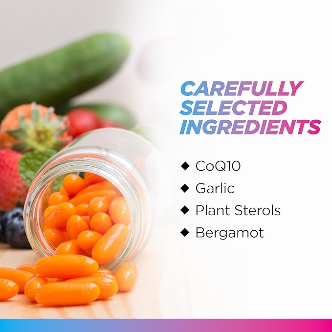 Livingood Daily Support - Supplement for Health with Beta Glucans, Pine Sterol, CoQ10, and Garlic Root - LDL & Triglycerides - Vegan, 60 Capsules