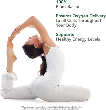 PlantFusion Vegan Iron Supplements from, Premium Plant Based Iron Supplements for Women and Men (25mg), Plus Folate & B12, 90 Veggie Capsules