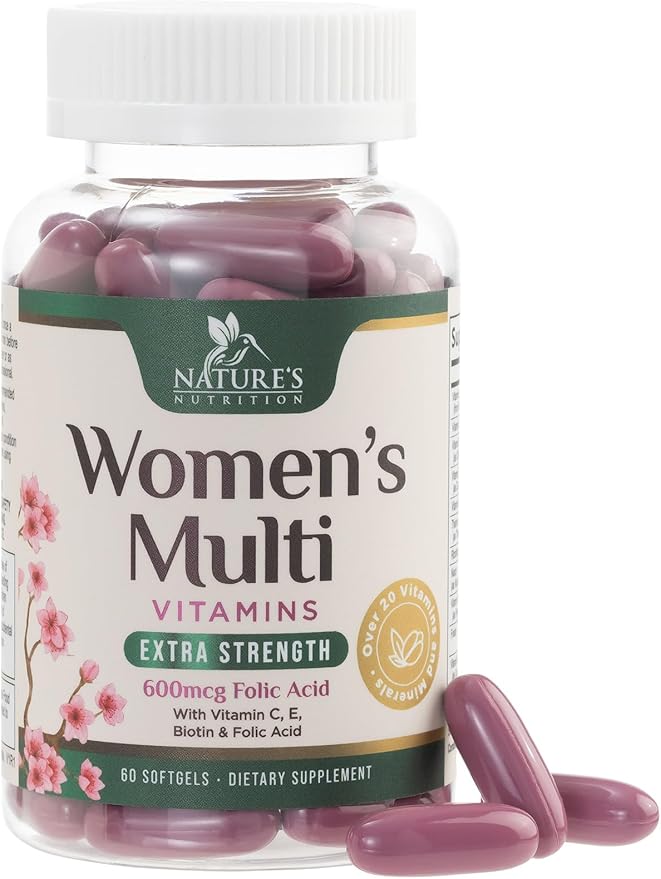 Multivitamin for Women with Iron - Daily Vitamins for Women's Immune Support and Overall Health - Womens Complete Daily Multivitamin with Vitamin A, B, C, D, E, Calcium and Magnesium - 60 Softgels