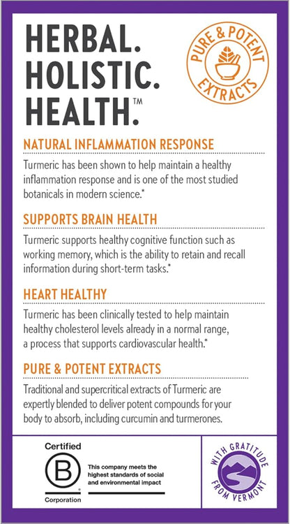 New Chapter Turmeric Supplement, One Daily, Heart, Brain & Healthy Inflammation Support, Supercritical Turmeric Curcumin Means No Black Pepper Needed, Non-GMO, Gluten Free – 60 Count (2 Month Supply)