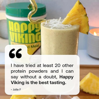 Happy Viking Greeña Colada Plant Protein Powder, Created by Venus Williams, 20G Protein, Low Carb, Keto, Vegan, Gluten-Free, Non-GMO, Superfoods, Complete Meal Replacement, 1 Canister (24 oz.)