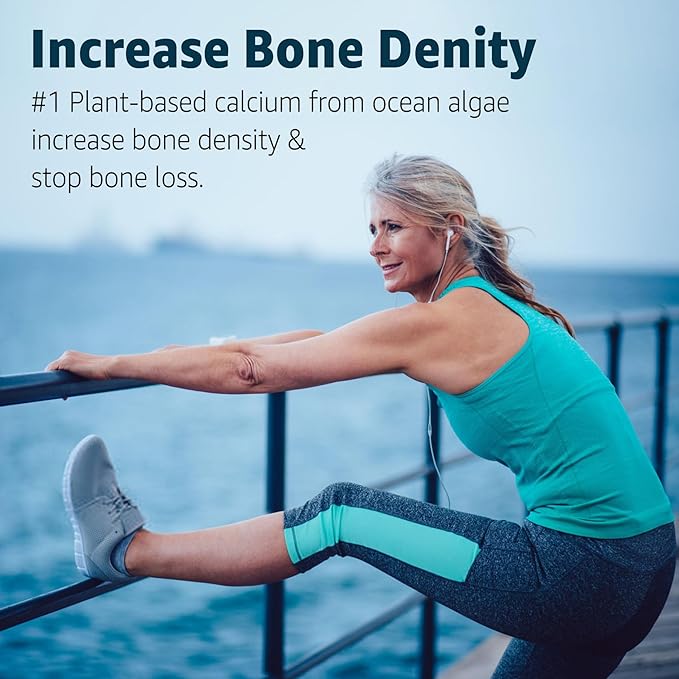 Calcium Gummies 600mg - Ocean Algae Calcium | Vitamin D3, K2, Magnesium, B6 for Bone Strength, Muscle & Immnue | Sustainably Sourced Plant Based Calcium Supplement, 70+ Trace Minerals, Vegan, 2 Pack