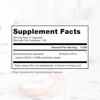 Pure Therapro Rx Saccharomyces 10B - Saccharomyces Boulardii, 10 Billion CFU Per Serving, Patented Strain CNCM I-3799, Probiotic Capsules, Probiotics for Men and Women - 240 Count (Pack of 1)