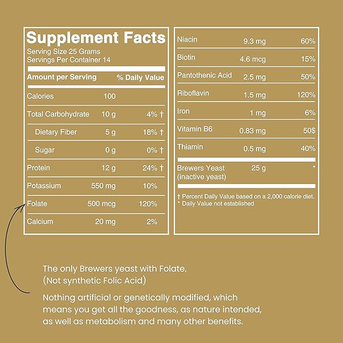 Brewers Yeast Flakes for Lactation Cookies, Breastfeeding Supplement to Boost Mother's Milk (1 Pack) - Non Fortified, Unsweetened - Kosher, Gluten Free, Non GMO, Vegan, Plant Based Protein Powder