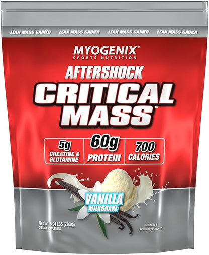 Myogenix Critical Mass - Vanilla Flavored Muscle Mass Weight Gain Supplement, Zero Lactose Protein Powder, Anabolic Whey Protein (6.01 lbs)