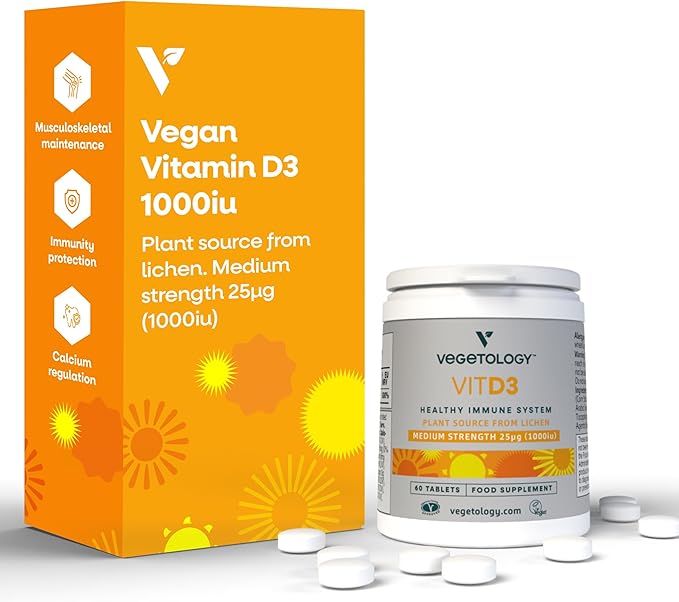 Chewable Vitamin D3 Tablets – High Strength 62.5µg 2,500IU Vitamin D3 Cholecalciferol – Vegan Gluten Free VIT D3 Vitamin Supplements (60Ct)