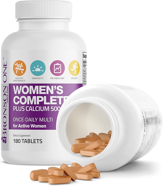 Bronson ONE Daily Women’s Complete Multivitamin Multimineral Once-Daily Multi for Active Women, 180 Tablets