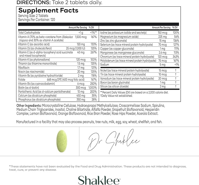 Shaklee - Vita-Lea® Men High Potency Multivitamin and Multimineral - Supports Heart, Immune, Bone, and Joint Health - Formulated for Men's Unique Needs - Includes Vitamin C, D, and E - 240 Tablets