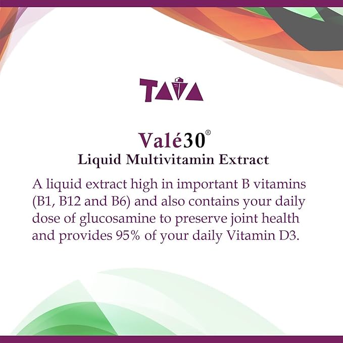 TAVA Valé30® - Liquid Multivitamin for Men, Women, and The Whole Family, Vitamin A Liquid Energy Supplements for 30 Days with Vitamin B Complex - Liquid Vitamins Boost Drink for Everyone - 2 Bottles