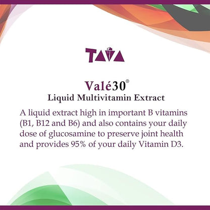 TAVA Valé30® - Liquid Multivitamin for Men, Women, and The Whole Family, Vitamin A Liquid Energy Supplements for 30 Days with Vitamin B Complex - Liquid Vitamins Boost Drink for Everyone - 2 Bottles