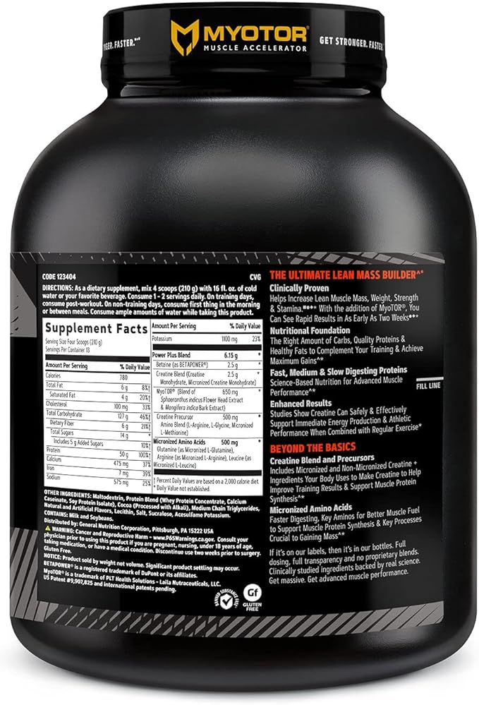 GNC AMP Mass XXX with MyoTOR Protein Powder | Targeted Muscle Building and Workout Support Formula with BCAA and Creatine | Chocolate | 13 Servings