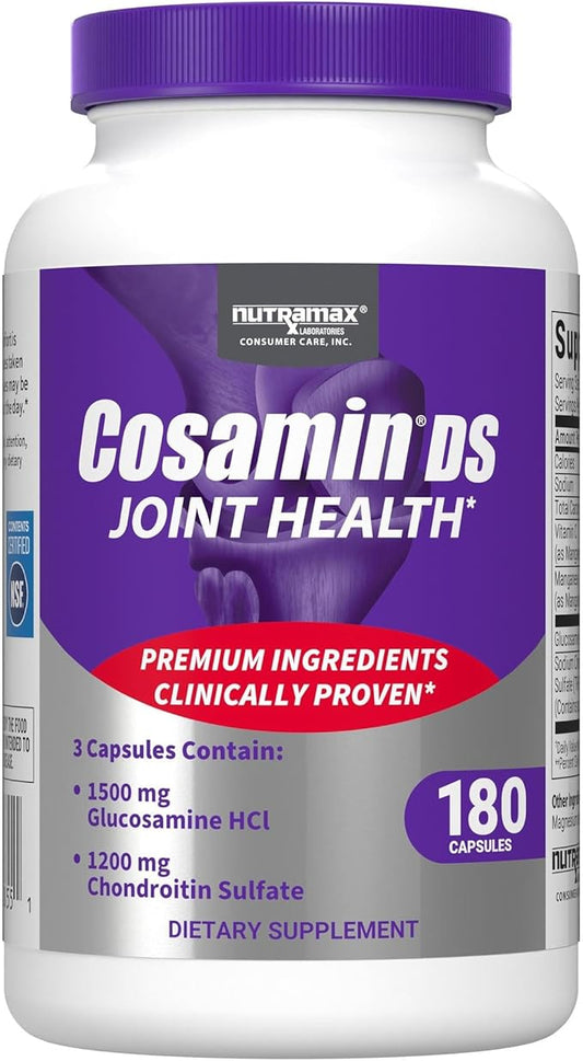 Nutramax Cosamin® DS Joint Health Supplement with Glucosamine & Chondroitin for Men’s & Women's Joint Health, 180 Capsules