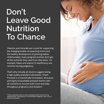 Dr Amen BrainMD Smart Prenatal - 120 Capsules - Multivitamin for Mom & Baby, Promotes Healthy Pregnancy & Growth & Development In Babies - Gluten-Free - 30 Servings