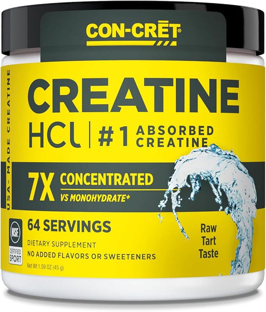 Creatine HCl Powder | Muscle, Cognitive, Cellular Energy Support | No Bloating or Cramps | USA Made & NSF Certified | Unflavored (64 Serving)