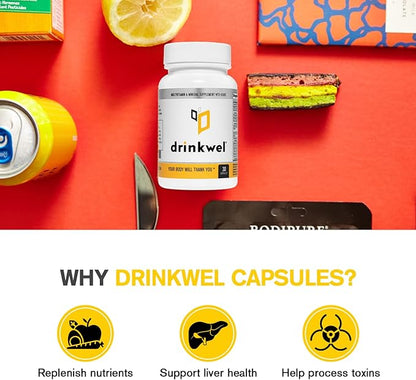 drinkwel Better Mornings - Premium Multivitamin Supplement - Liver Cleanse, Detox, Immune Support- Milk Thistle, Vitamin C, Zinc, Magnesium - 30 Count