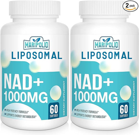 Liposomal NAD+ Supplement 1000 mg | Highest NAD Pontecy | Max Absorption | Pure NAD Supplement | Energy and DNA Repair, Aging Defense, Brain Function | 120 Softgels