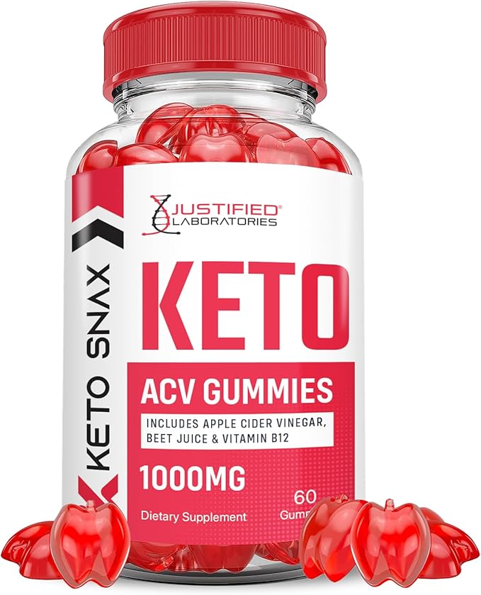 Keto Snax Keto ACV Gummies Advanced Formula 1000MG Keto Snax Keto Gummies Apple Cider Vinegar Formulated with Pomegranate Beet Juice Powder B12 Vegan Non GMO 60 Gummys