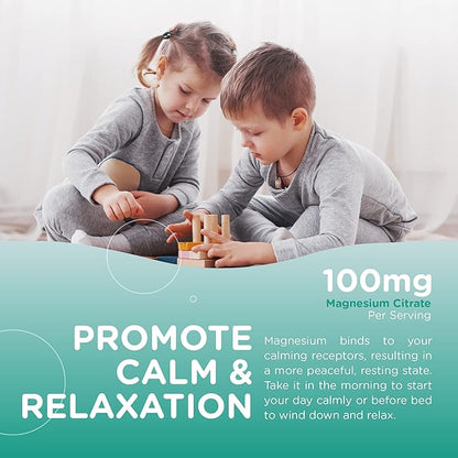 Chapter One Magnesium Gummies, Great Tasting Magnesium for Kids, Calm Kids Magnesium, Magnesium Gummies for Women and Men, Certified Kosher (Peach)