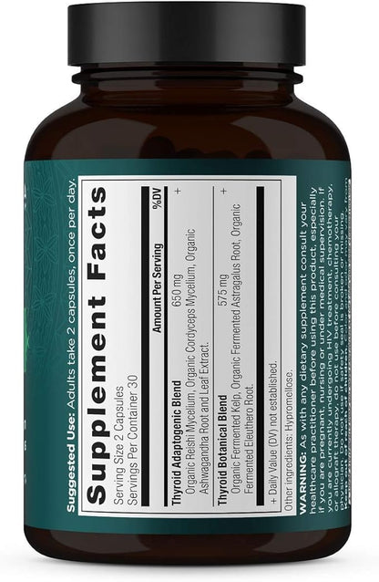 Thyroid Support Supplement with Ashwaghanda by Ancient Nutrition, Thyroid Capsules, Promotes Restful Sleep and Reduced Stress, Gluten Free, Paleo and Keto Friendly, 60ct