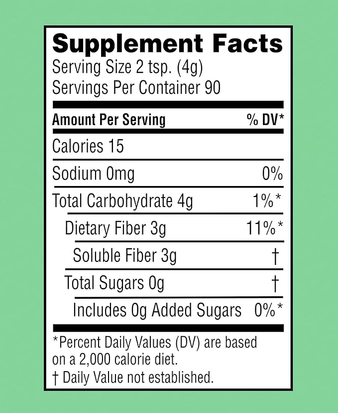 Equate Clear Soluble Prebiotic Fiber Powder, 12.7 oz (Pack of 2) - 100% Natural Soluble Fiber Supplement, Gluten-Free, Sugar-Free, Equate Fiber Powder for Digestive Health