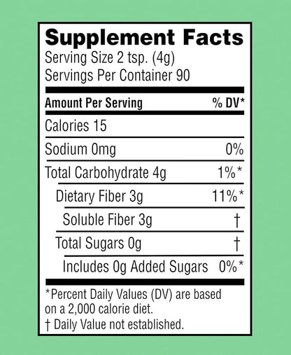 Equate Clear Soluble Prebiotic Fiber Powder, 12.7 oz (Pack of 2) - 100% Natural Soluble Fiber Supplement, Gluten-Free, Sugar-Free, Equate Fiber Powder for Digestive Health