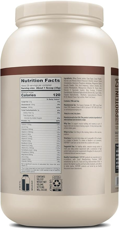 Isopure Protein Powder, Whey Protein Isolate Powder with Vitamin C & Zinc for Immune Support, 25g Protein, Low Carb & Keto Friendly, Flavor: Chocolate, 3 Pounds (Packaging May Vary)