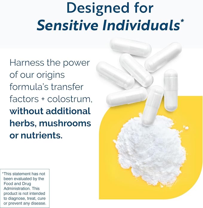 Researched Nutritionals Transfer Factor Sensitive - Immune Support Bovine Derived Transfer Factors & Colostrum Capsules (60 Capsules)