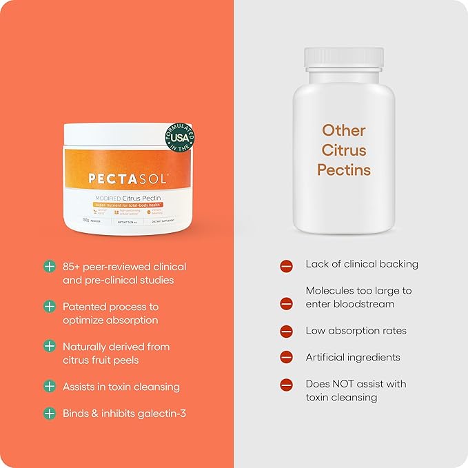 PectaSol Modified Citrus Pectin – 150g Powder – Total-Body Health Supplement to Support The Heart, Immune System, Inflammation Response & Healthy Aging + Maintain Healthy Galectin-3 Levels