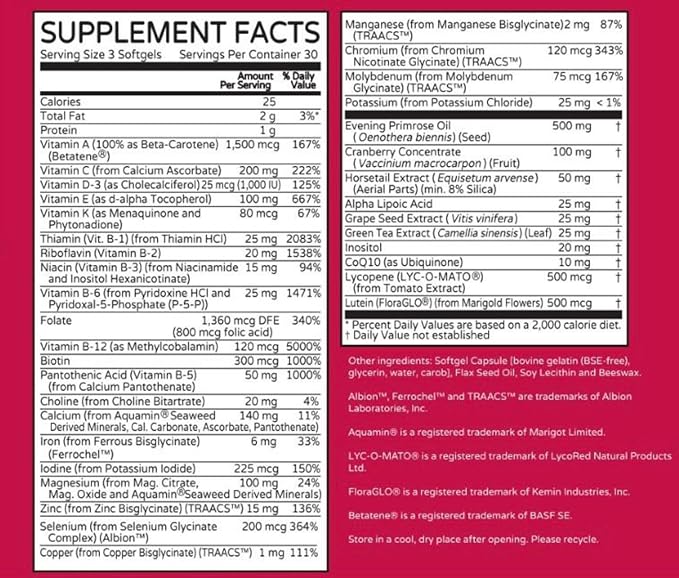 ONE Woman Bio-Optimized Multi-Nutrient by Thrivetality | Women's Multivitamin | #1 Physician Formulated | Science Based | Clinically Proven | Max Tolerability & Absorption | Super Antioxidants