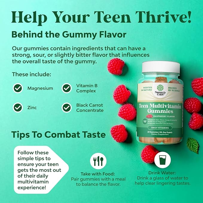 Sugar Free Gummy Vitamins for Teen Girls & Boys - Teen Vitamins for Boys 12-17 Gummies & Girls 12-17 for Enhanced Immunity Energy and Skin - Teen Multivitamin for Girls 12-17 and Boys with Magnesium