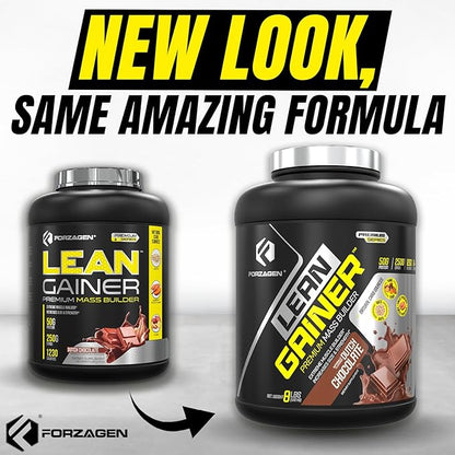 Forzagen Lean Gainer Premium Mass Builder | Mass Gainer Protein Powder for Men & Women | High Calorie Protein, Weight Gain, Bulk, Muscle Building Supplement | Dutch Chocolate, 8 lbs. (11 Servings)