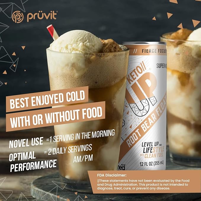 The Root Bear Float Keto//Up® Drink – Ready-to-Drink Ketones for Focus for Men and Women 12 Pack